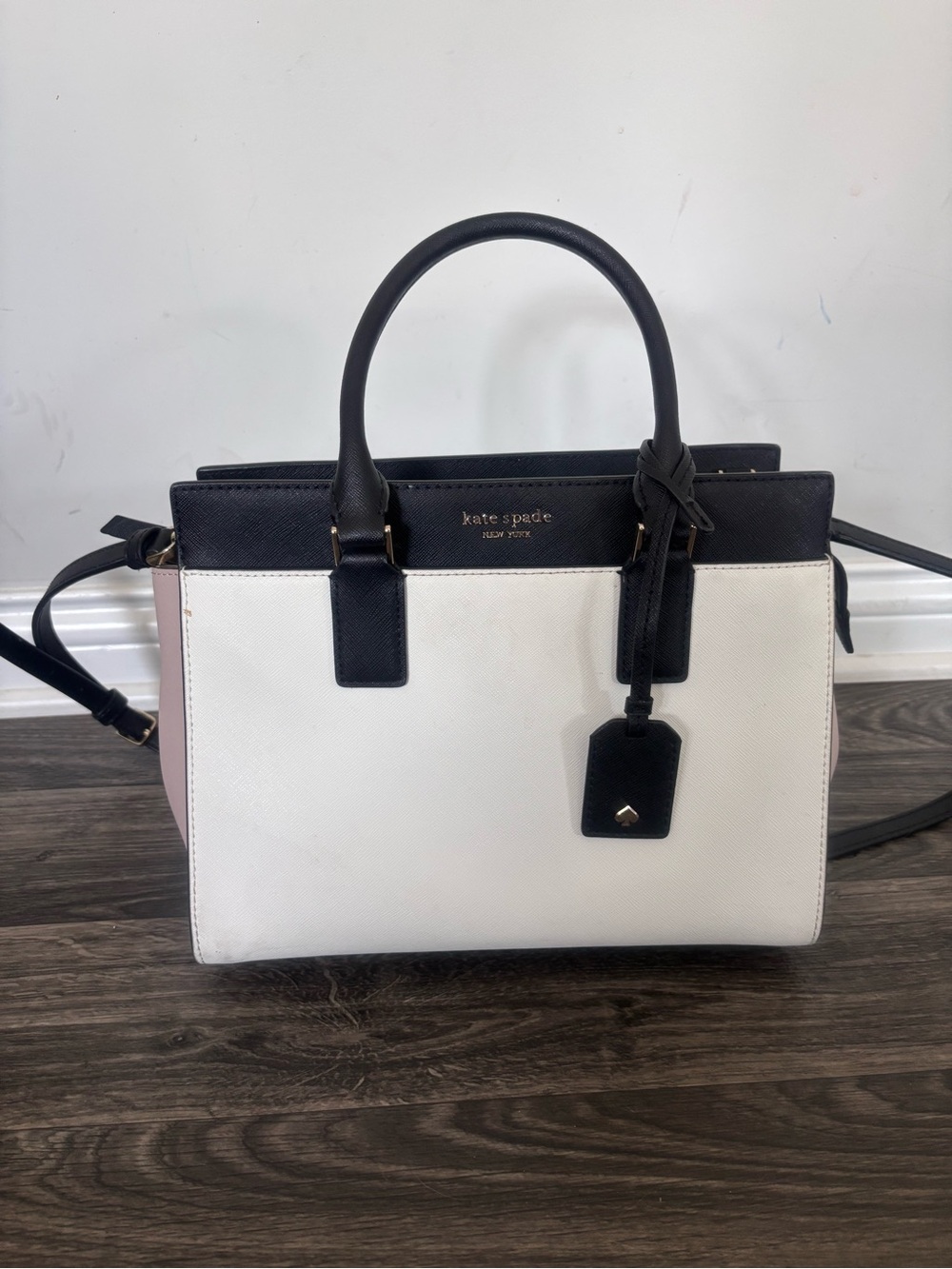kate spade Black, White & Blush Colorblock Satchel